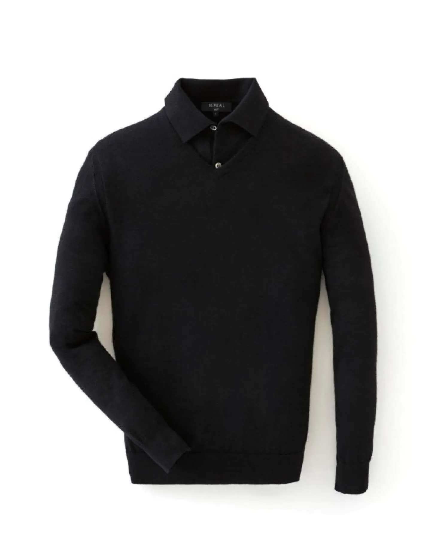 007 Fine Gauge Cashmere Polo T-shirt Black