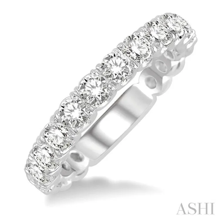 1 1/5 ctw Lattice Round Cut Diamond Wedding Band in 14K White Gold