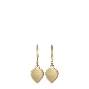 10K Gold Small Flat Lotus Petal Earrings