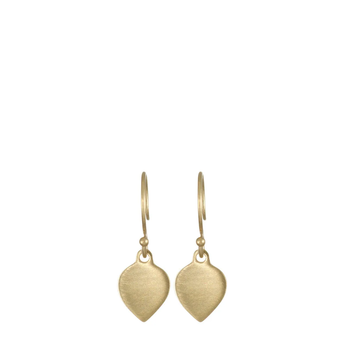 10K Gold Small Flat Lotus Petal Earrings