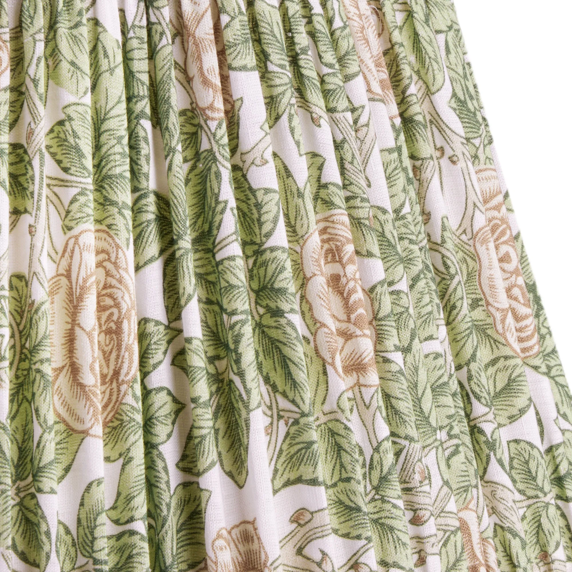 16cm empire scalloped shade in leafy arbour Rambling Rose linen by Morris & Co.