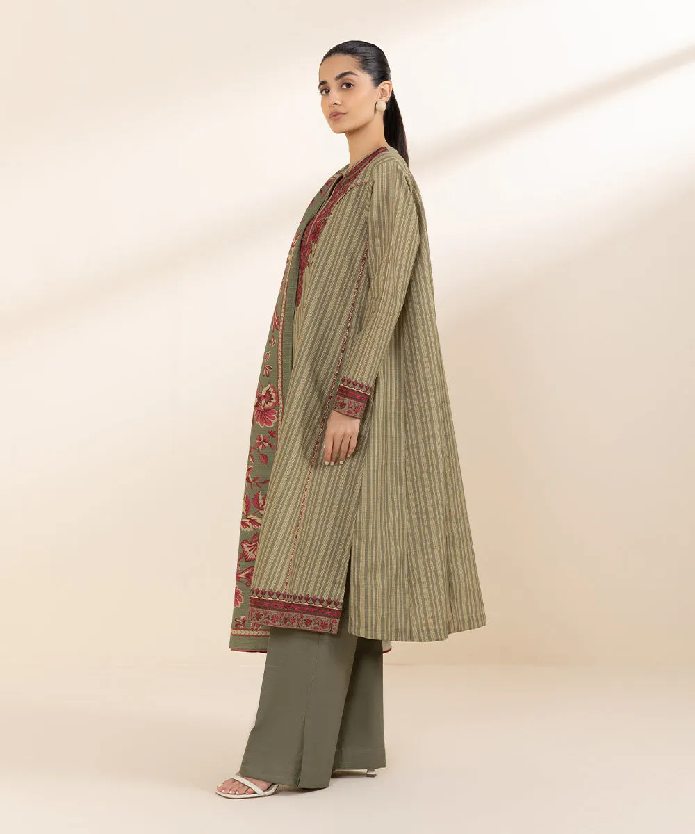 2 Piece - Embroidered Khaddar Suit