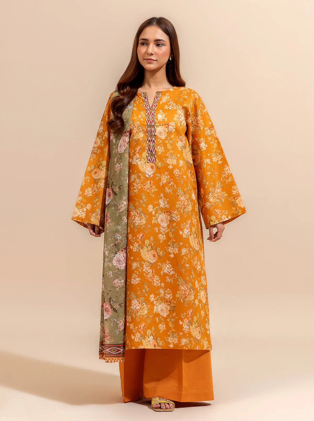 2 PIECE PRINTED LAWN SUIT-SUMMER FRUIT