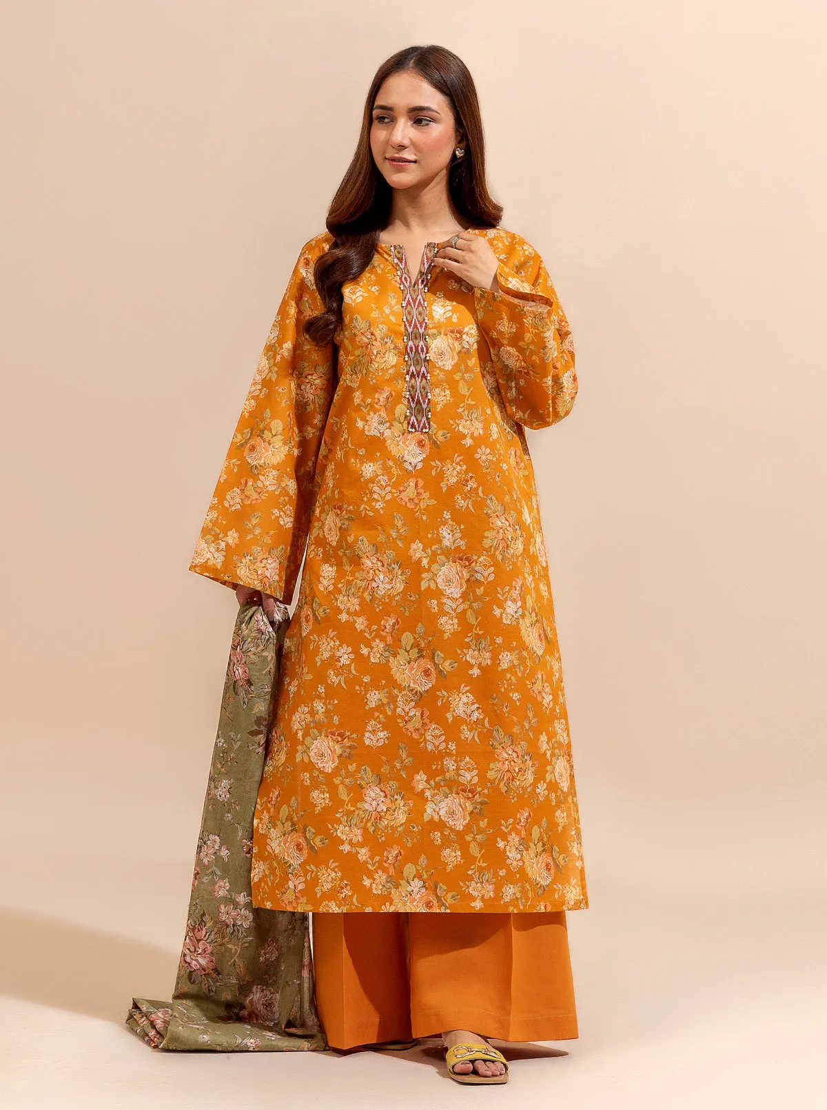 2 PIECE PRINTED LAWN SUIT-SUMMER FRUIT