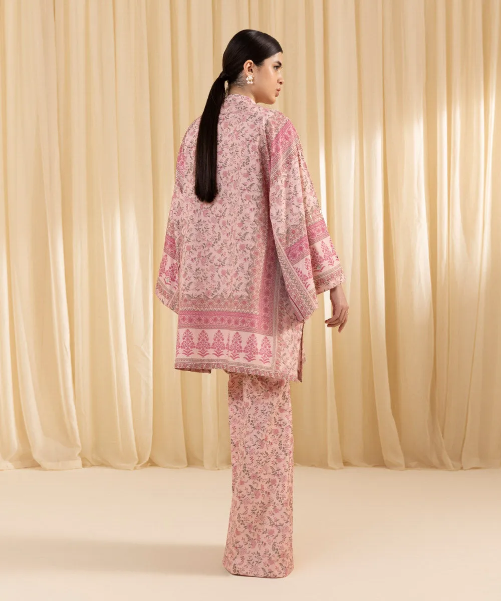 2 Piece - Printed Silk Suit