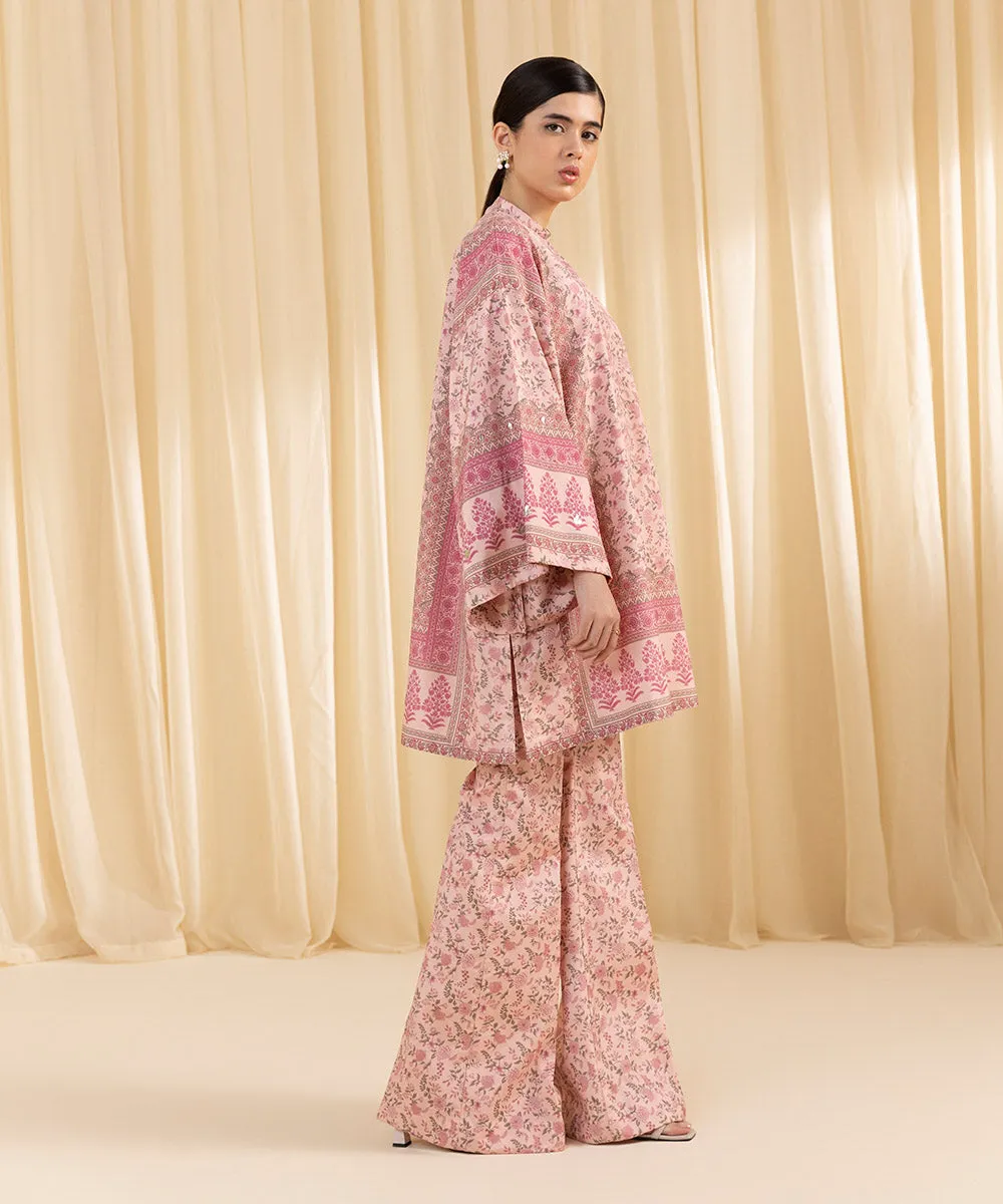 2 Piece - Printed Silk Suit