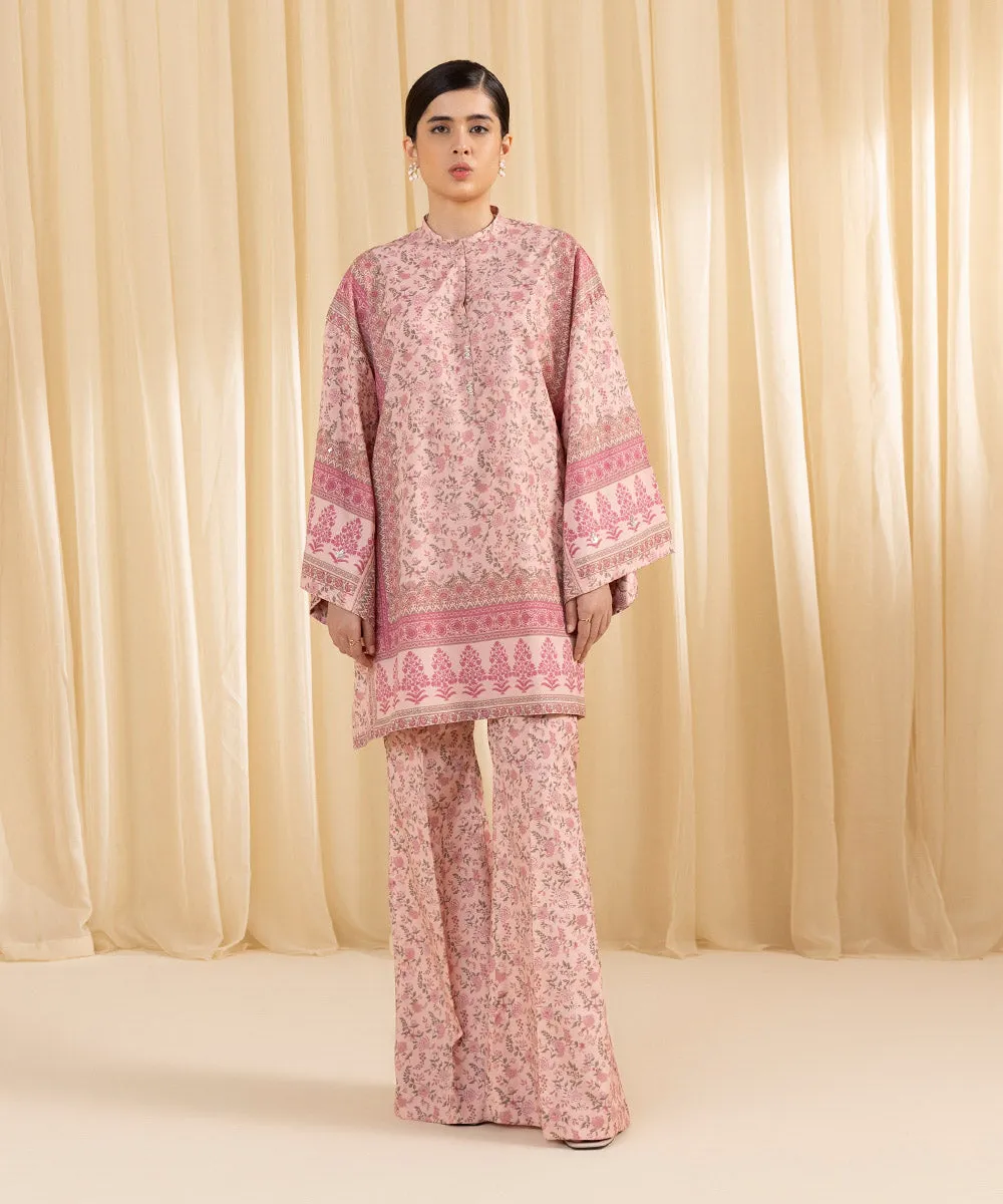 2 Piece - Printed Silk Suit