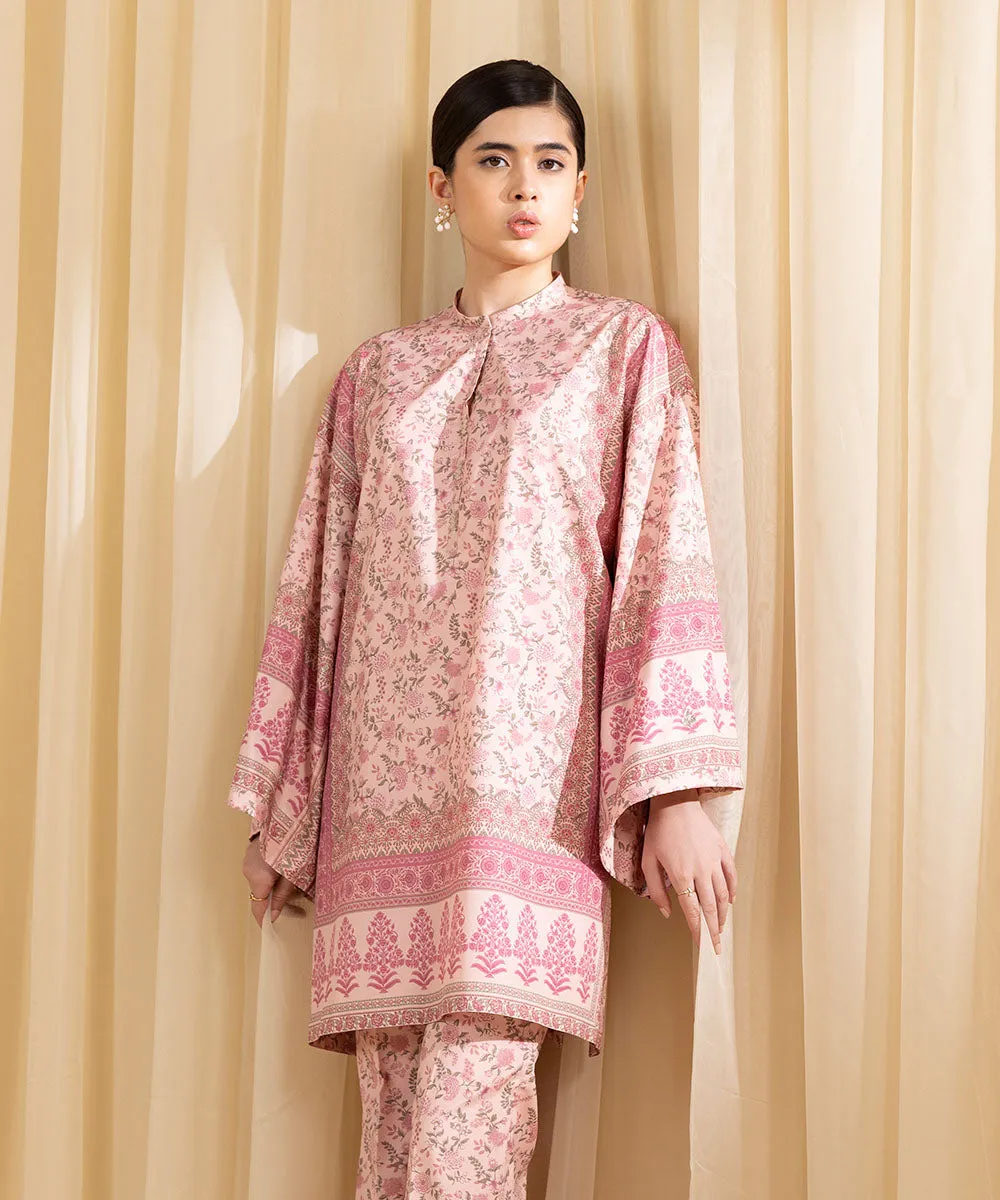 2 Piece - Printed Silk Suit