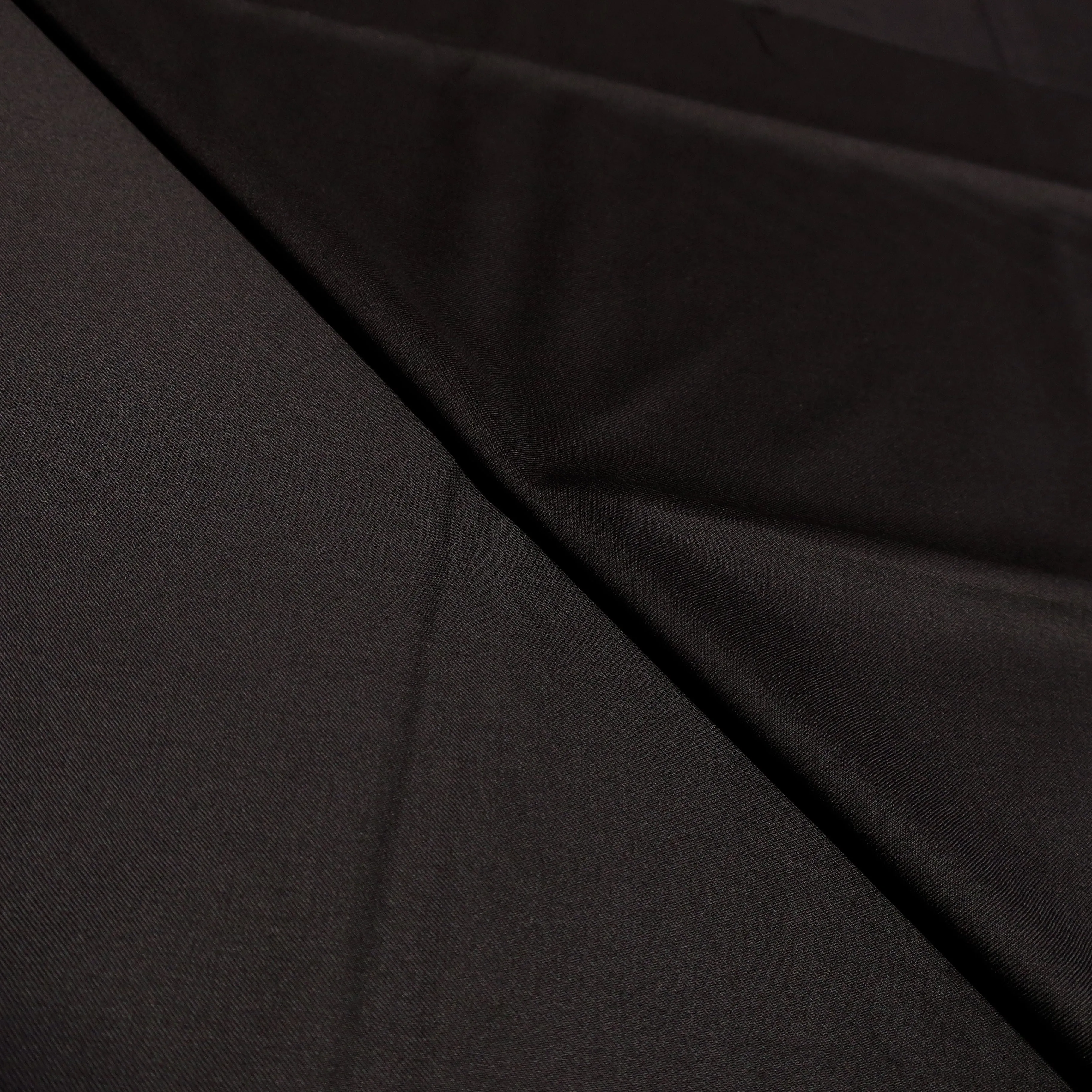 2 YDS Plain Black 100% Wool Loro Piana Fabric