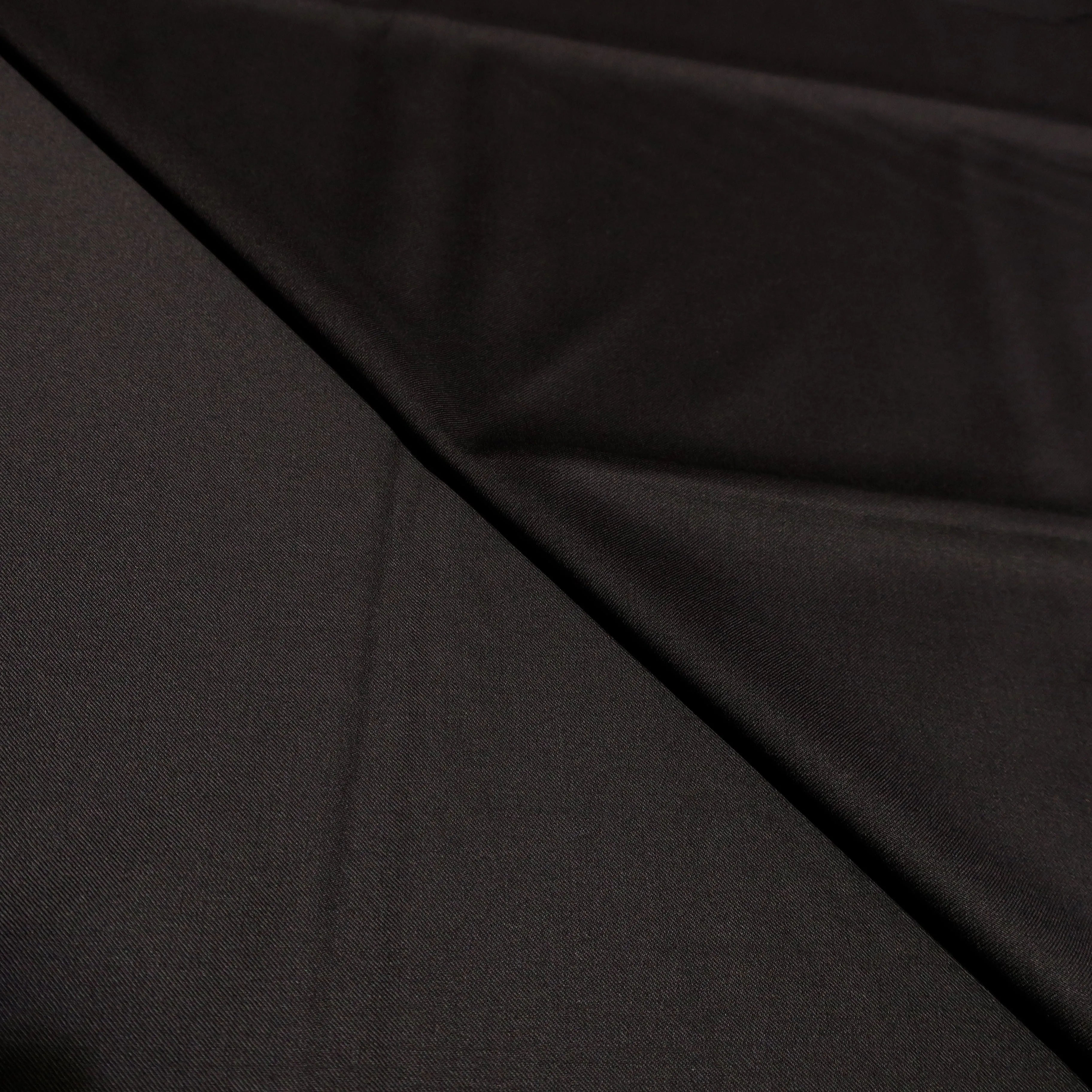 2 YDS Plain Black 100% Wool Loro Piana Fabric