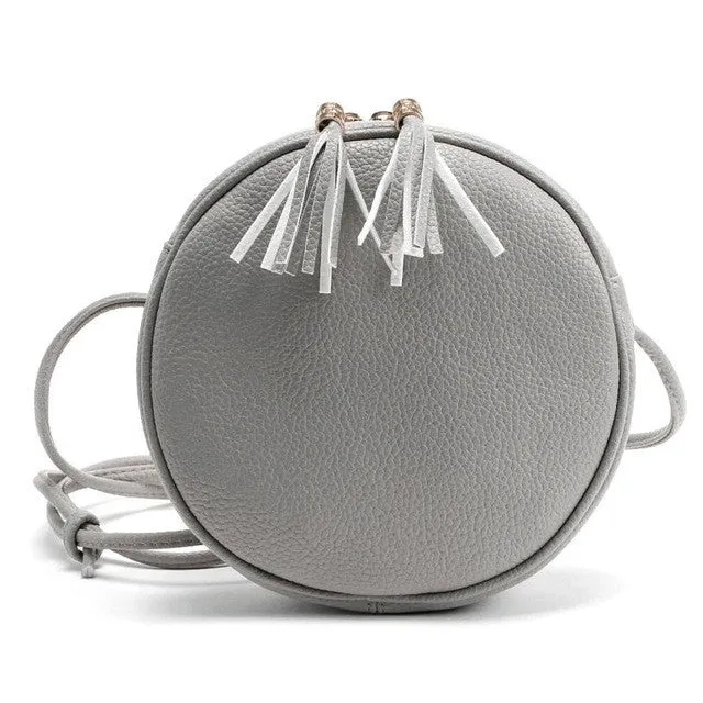 2016 Womens Messenger Bags Women Girl Round Leather Shoulder Bag England Style Handbag Women Bag