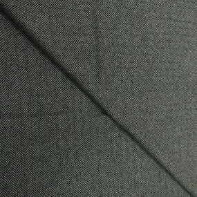 2.20 YDS Black and White Herringbone Cashmere and Wool Loro Piana Fabric