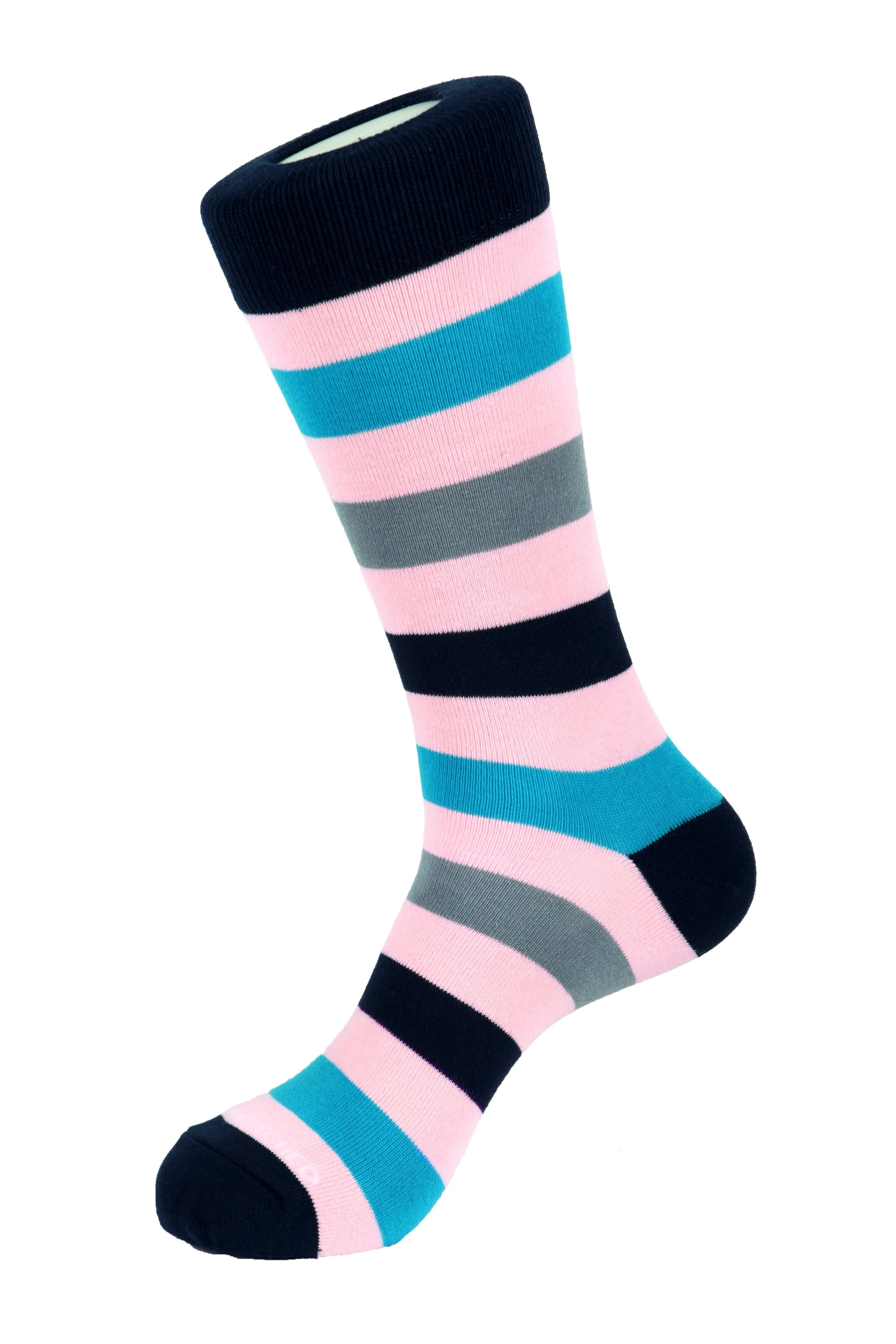 3 Color Stripe Crew Sock