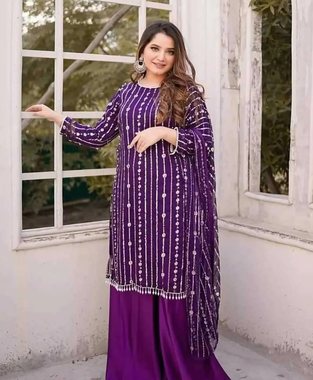 3 PC Unstitched Chiffon Shirt & Dupatta With Kathaan Trouser