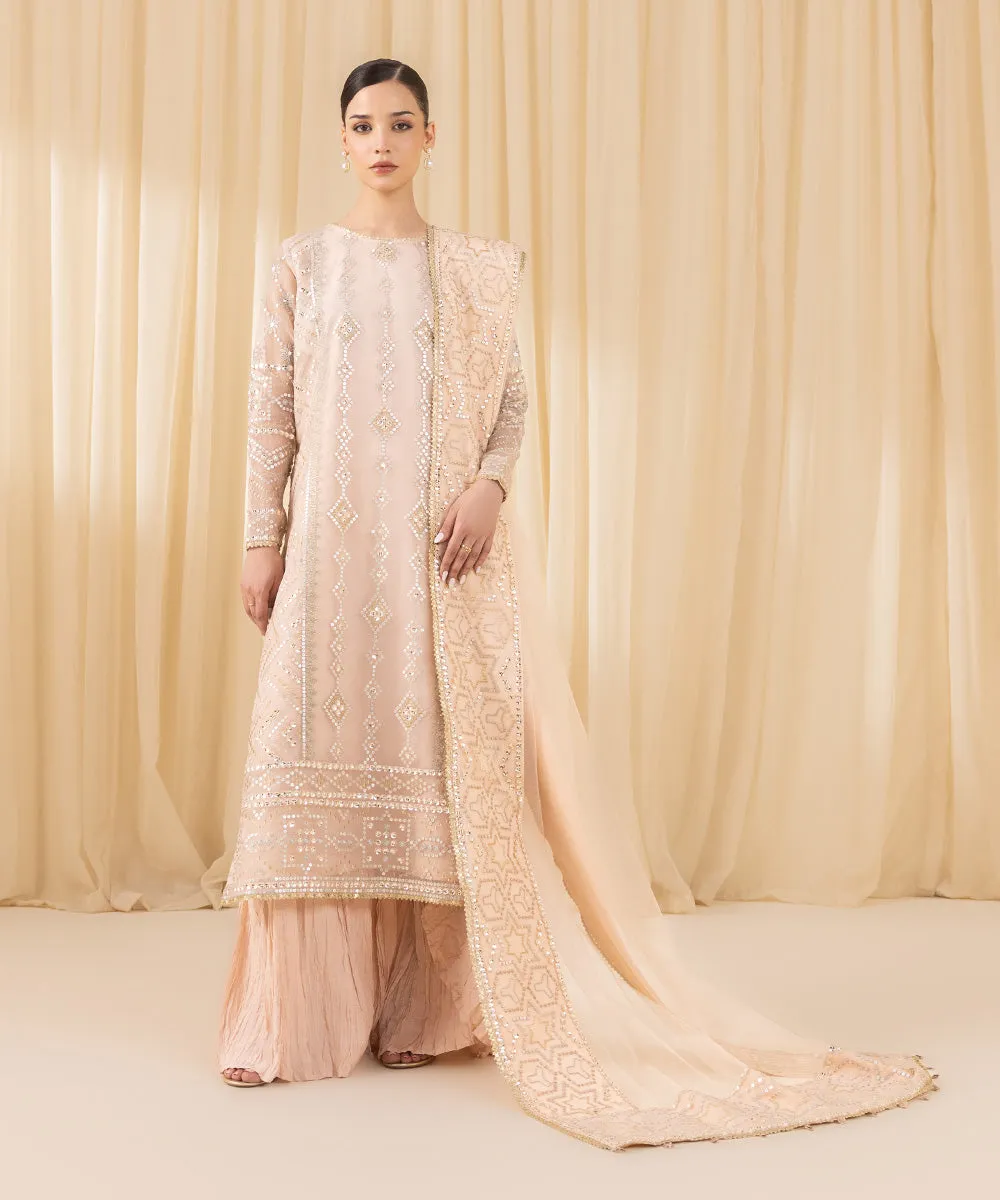 3 Piece -  Embroidered Organza Suit