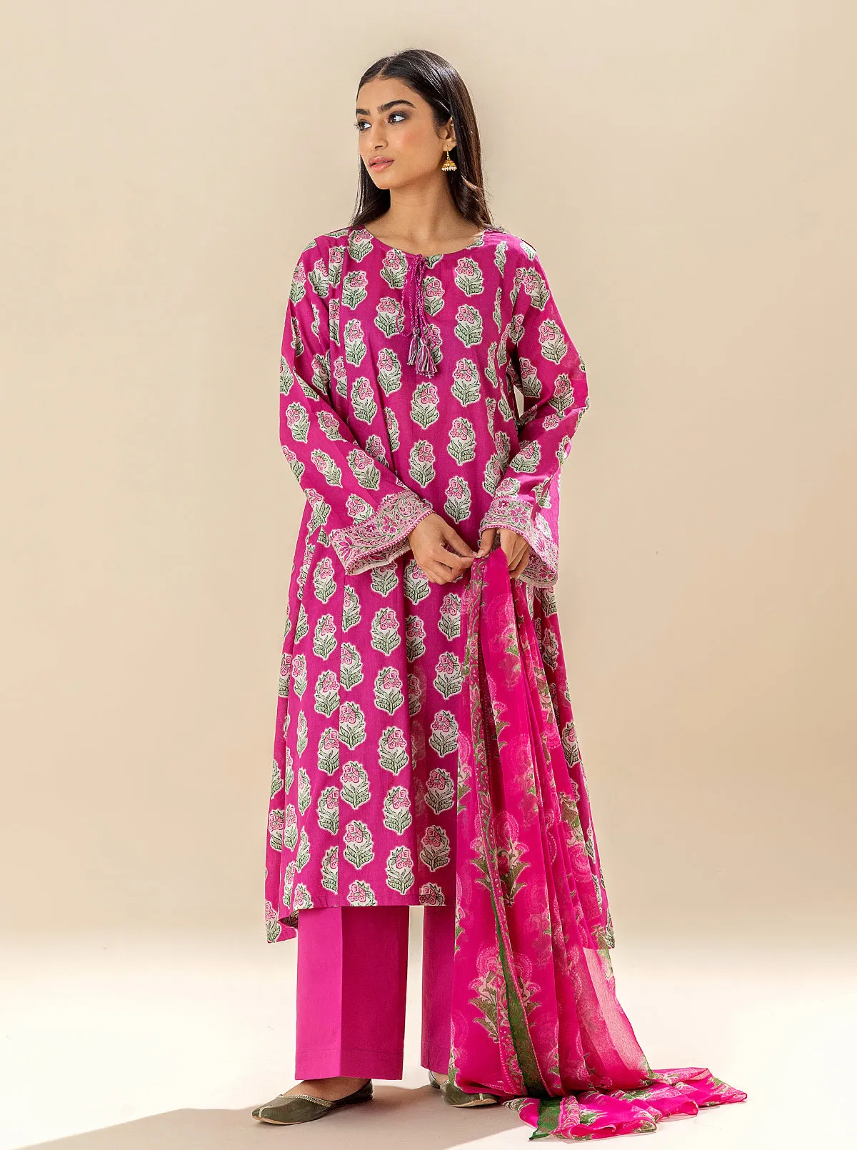 3 PIECE PRINTED LAWN SUIT - SERENE PINKS