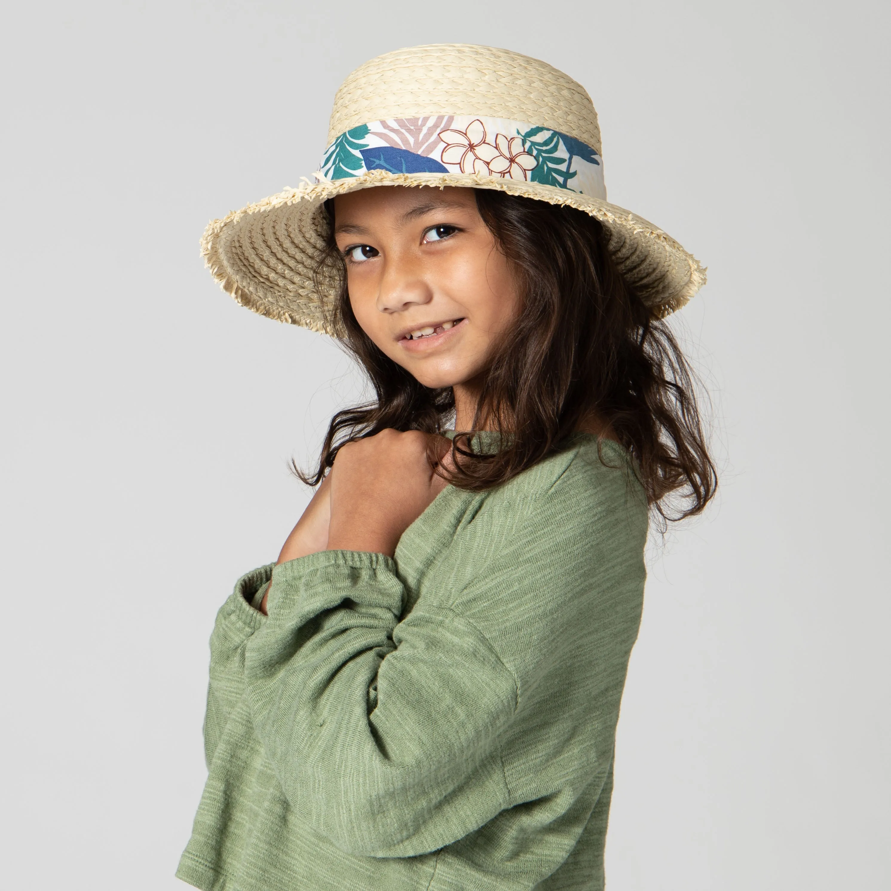 5-7 Year Old Kid Paperbraid Floppy Sun Hat