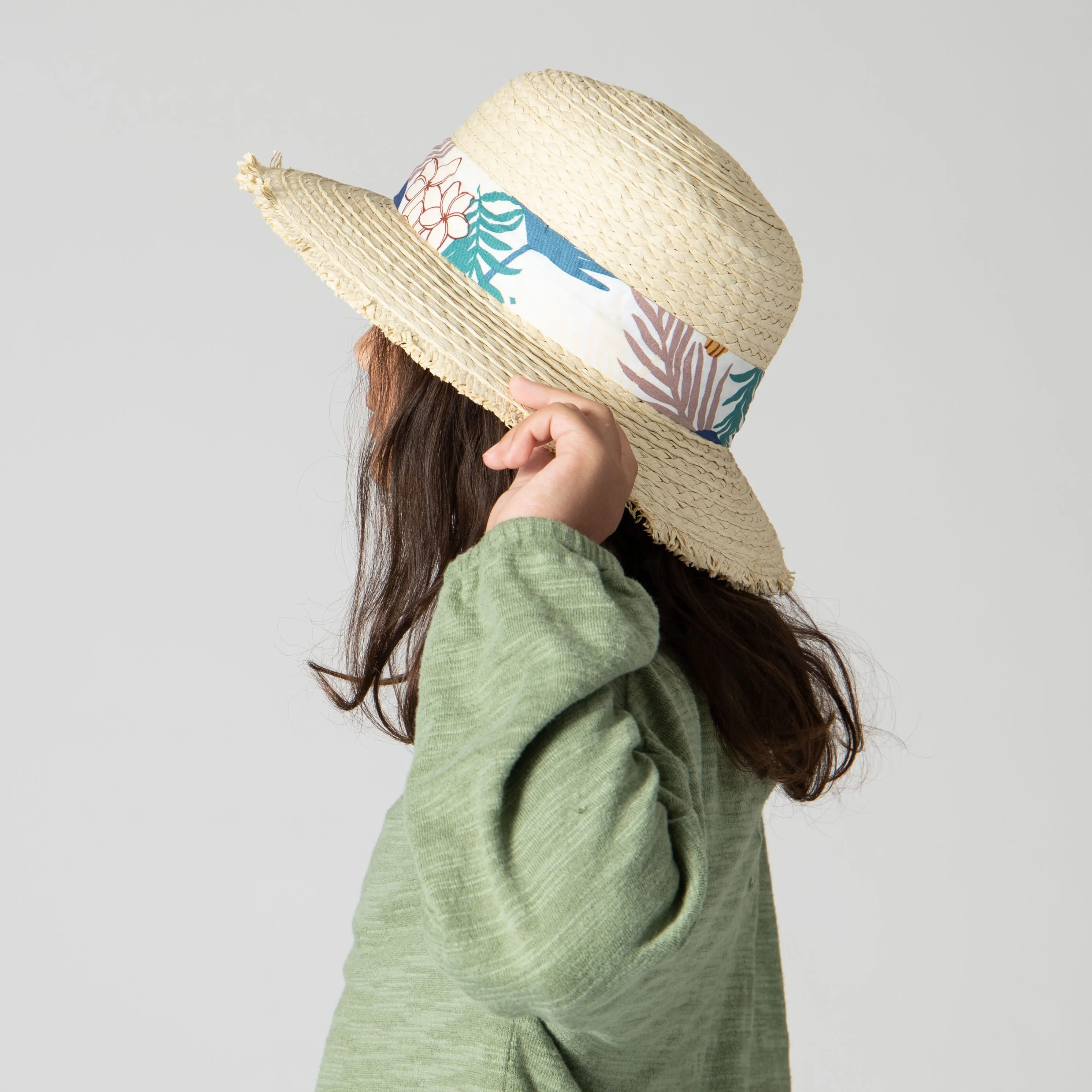 5-7 Year Old Kid Paperbraid Floppy Sun Hat