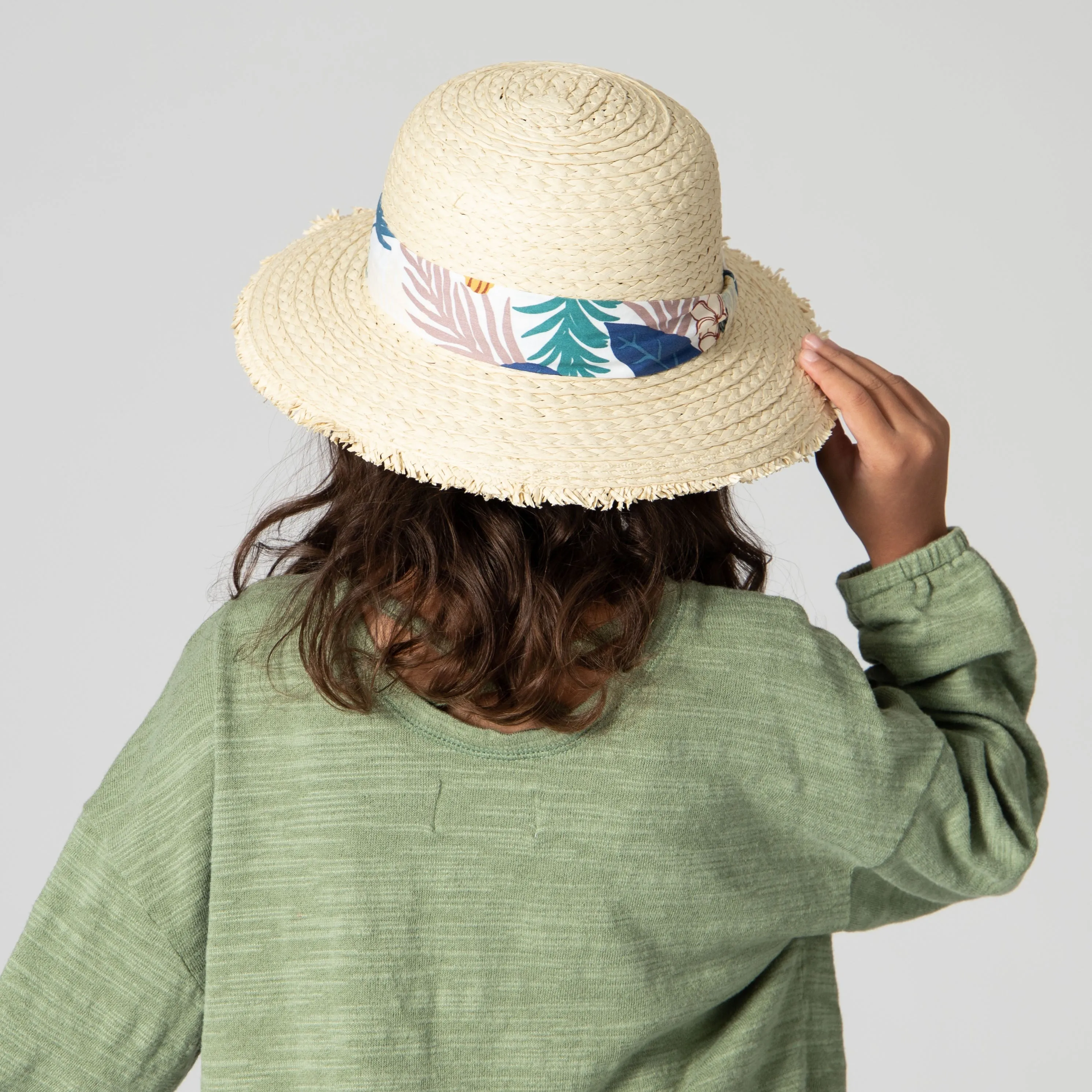 5-7 Year Old Kid Paperbraid Floppy Sun Hat