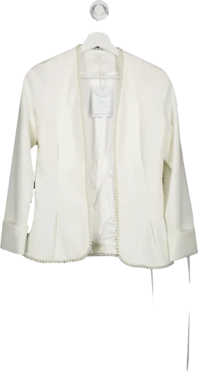 Aavelle White Pearl Trim Jacket UK S