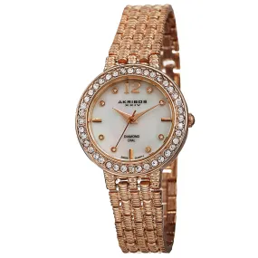 Akribos Xxiv Mother of Pearl Dial Rose Gold-tone Alloy Ladies Watch AK757RG