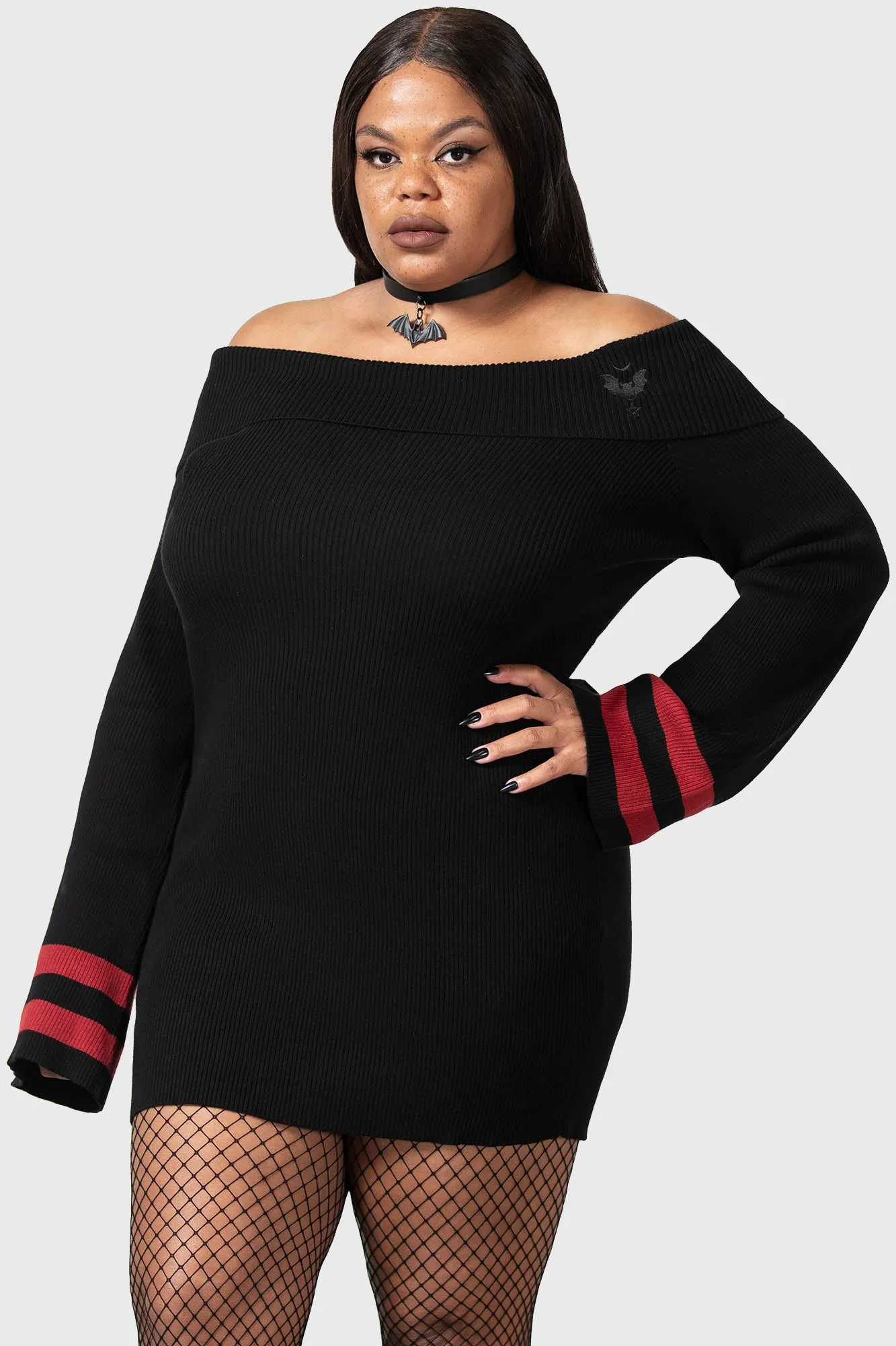 Alder Bardot Knit Dress [PLUS]