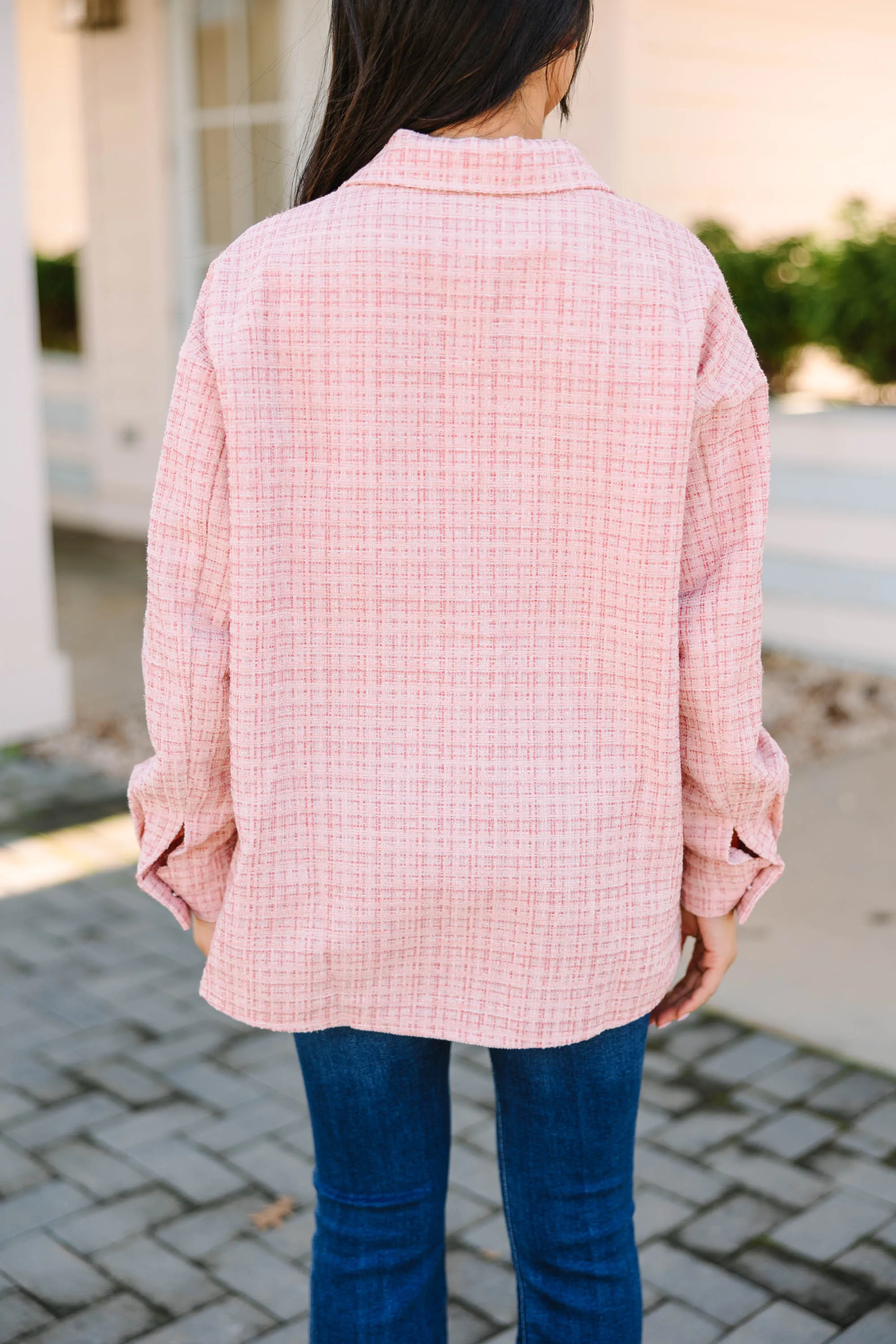 All Class Blush Pink Tweed Jacket