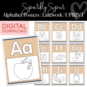 Alphabet Cards | Sparkly Spur | Printable Classroom Decor | Schoolgirl Style