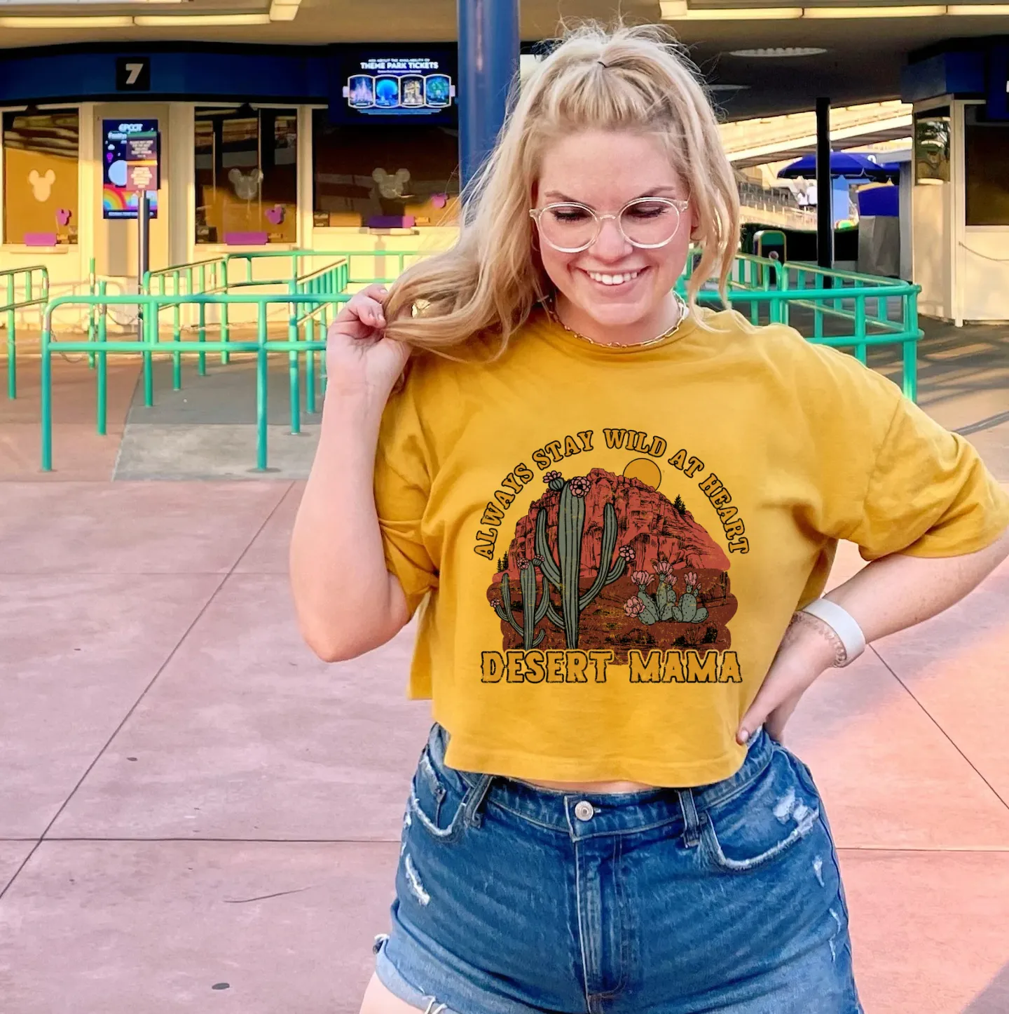 Always Stay Wild At Heart Desert Mama Classy Cropped Tee / Western Boho Cropped Tee/ Summer Cropped Tee