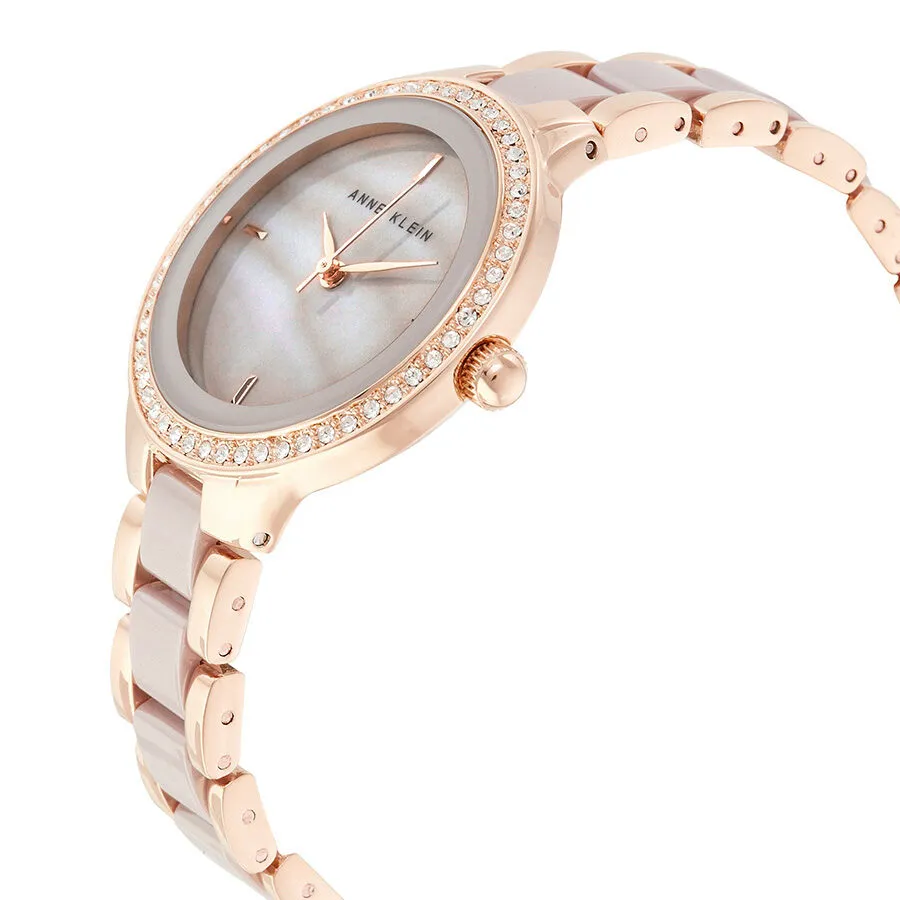 Anne Klein Taupe Mother of Pearl Dial Ladies Watch 1418RGTP