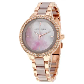 Anne Klein Taupe Mother of Pearl Dial Ladies Watch 1418RGTP