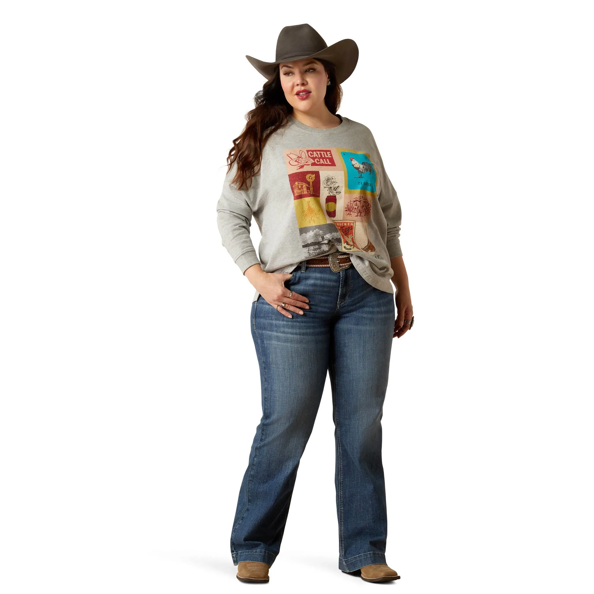 Ariat Women's Cattle Call Oversized Longsleeve Shirt