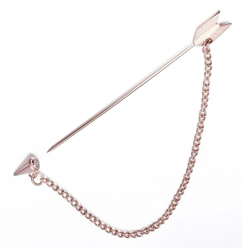 Arrow Collar Pin With Chain