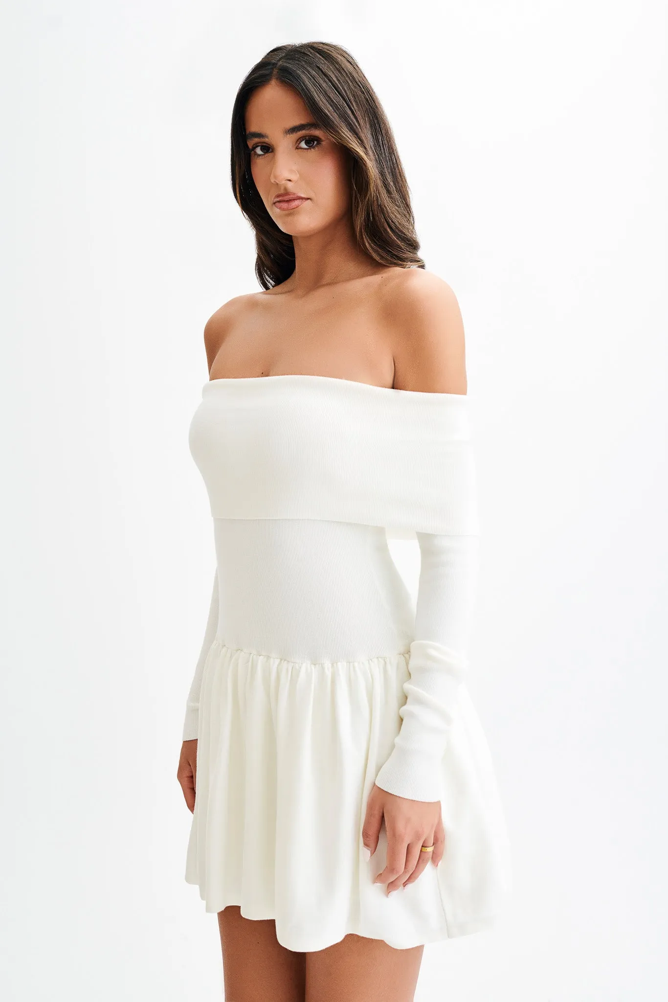 Atlanta Long Sleeve Mini Dress - Ivory