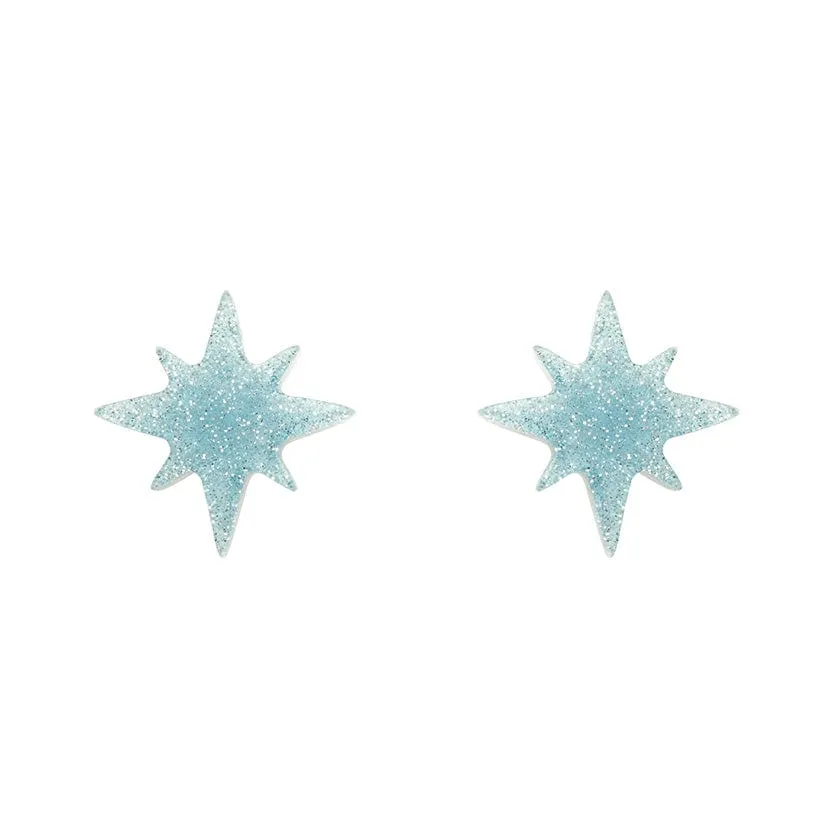 Atomic Star Glitter Stud Earring - Blue