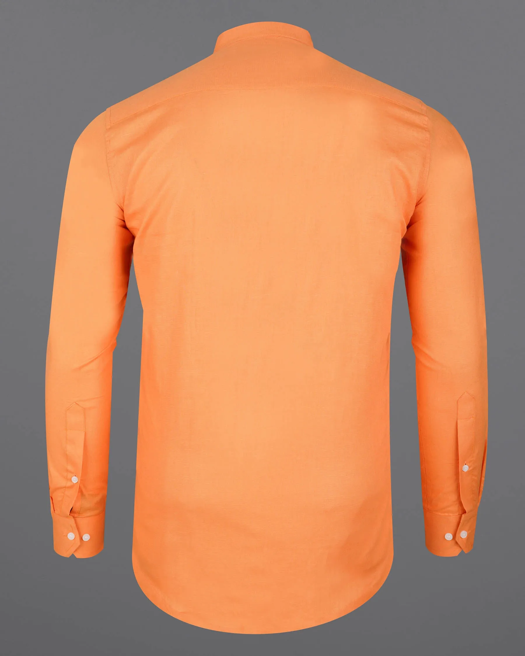 Atomic Tangerine Orange Luxurious Linen Shirt