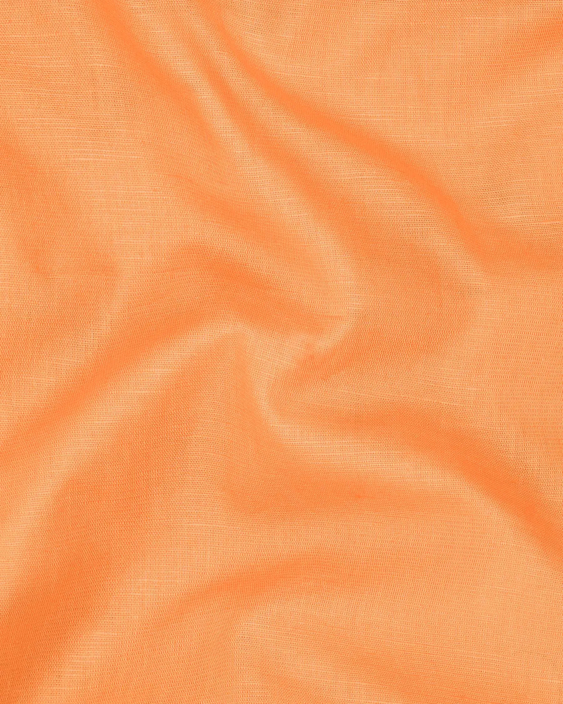 Atomic Tangerine Orange Luxurious Linen Shirt