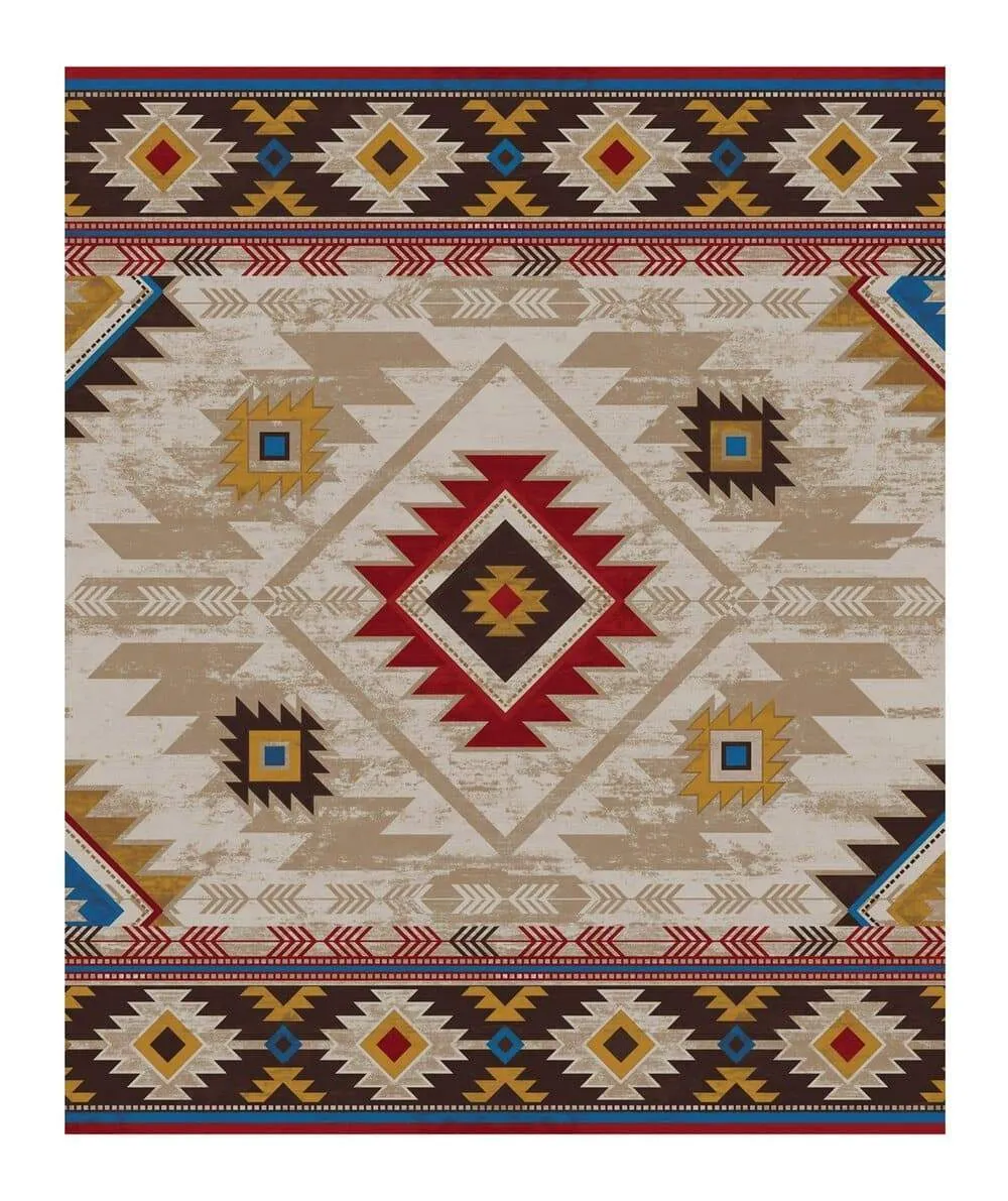 Aztec Whiskey River Rug in Beige XL