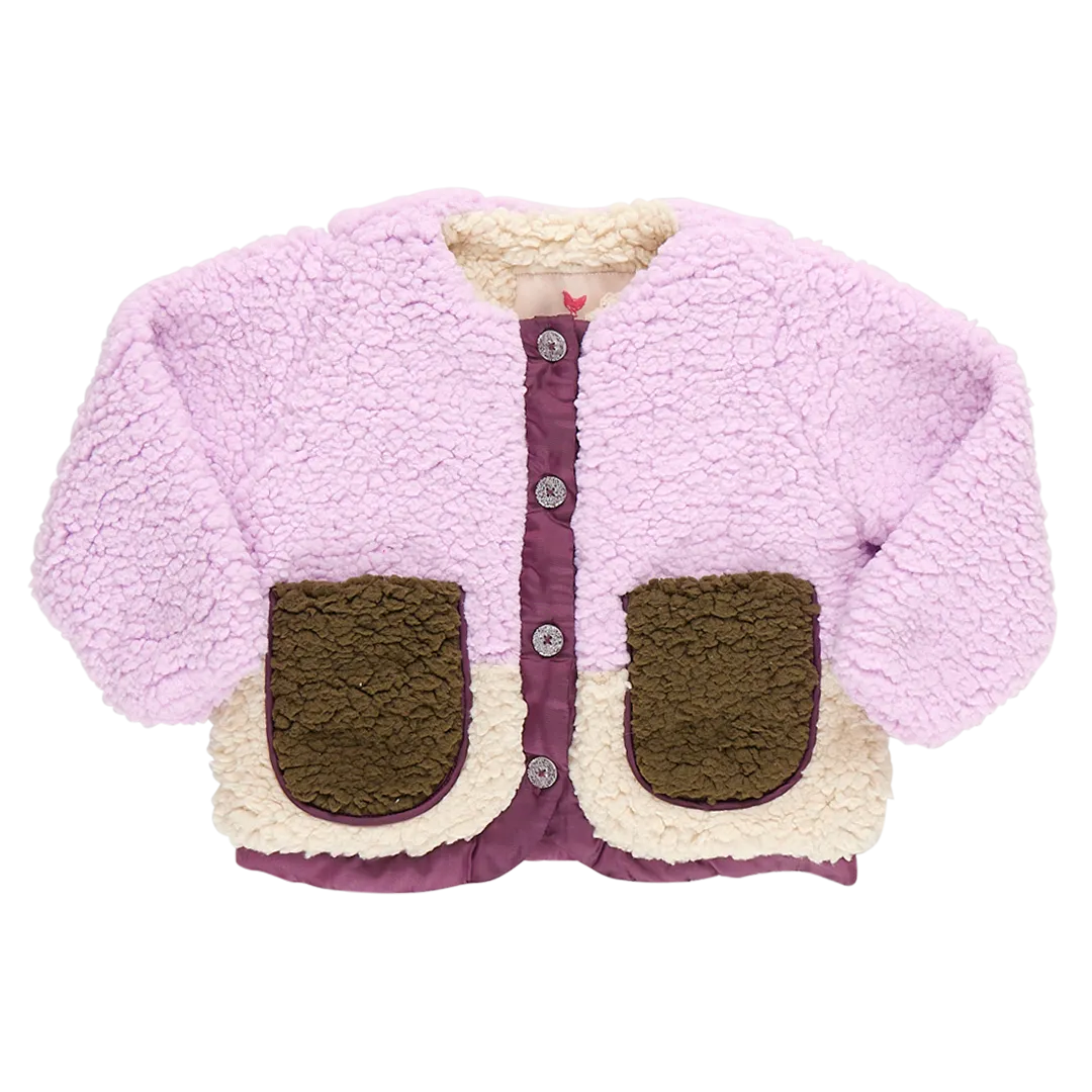 Baby Girls Ruth Sherpa Jacket - Lavender Colorblock