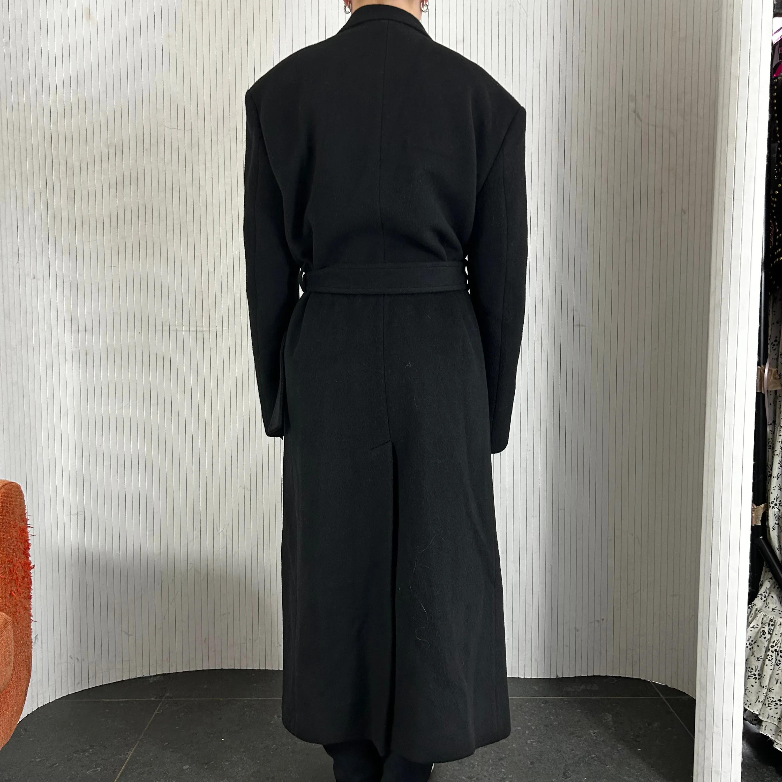 Balenciaga Brand New Black Wool Mix Oversize Belted Overcoat XS/S/M