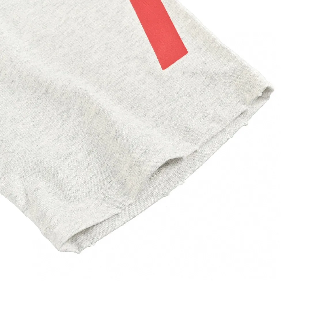 Balenciaga Red Logo Graphic T-Shirt (Gray)