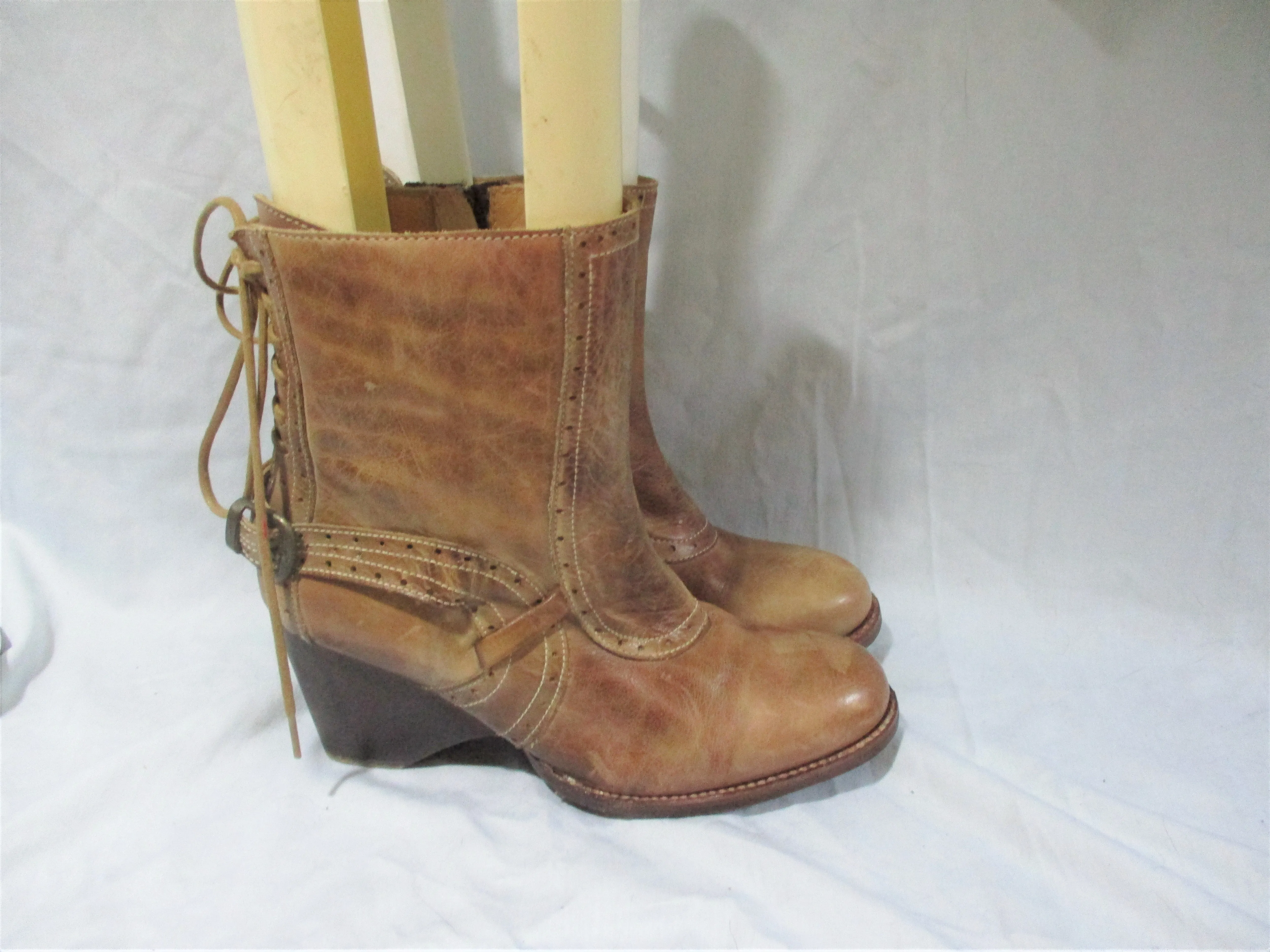 BED STU 4600 Rustic Steampunk LEATHER Ankle BOOTS Bootie Bench Made 10