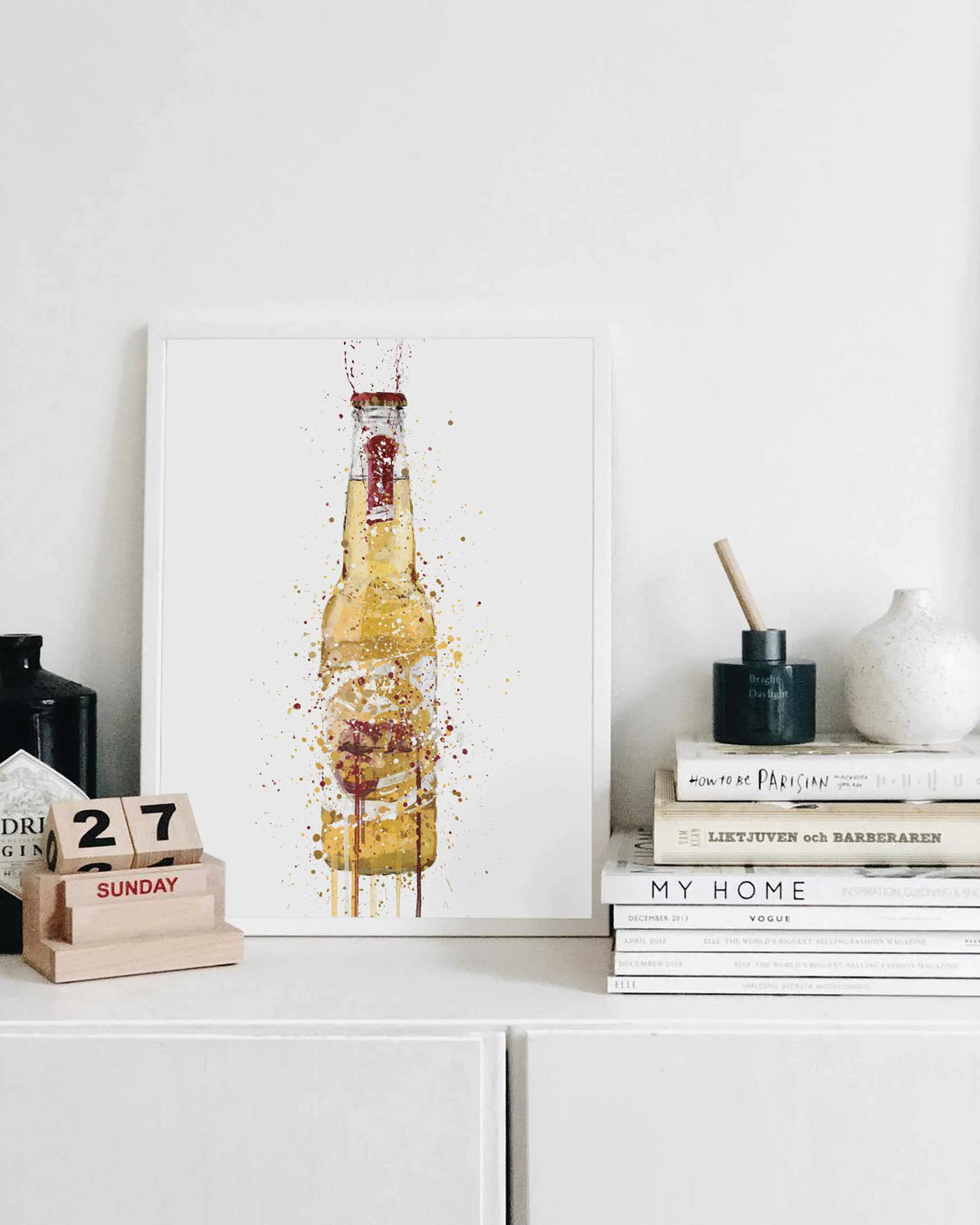 Beer Bottle Wall Art Print 'Desert'