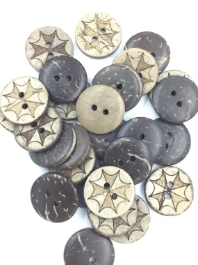 Beige 2-Hole Circular Wooden Buttons