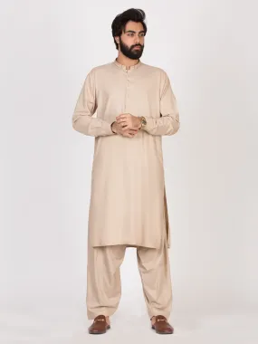 Beige Blended Kameez Shalwar - AL-KS-2614C