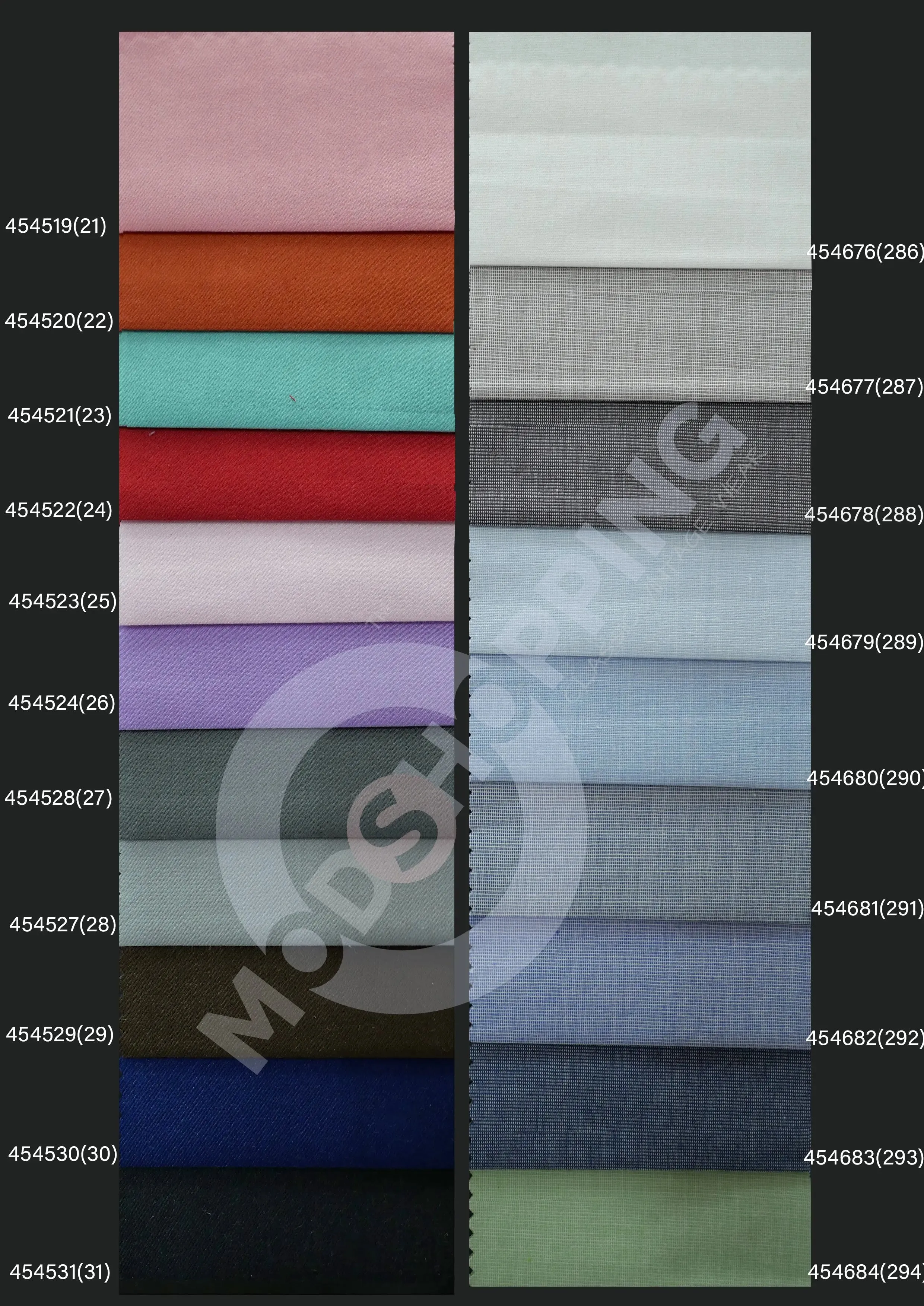 Bespoke Shirt - Plain Color 100% Cotton Shirting Fabric