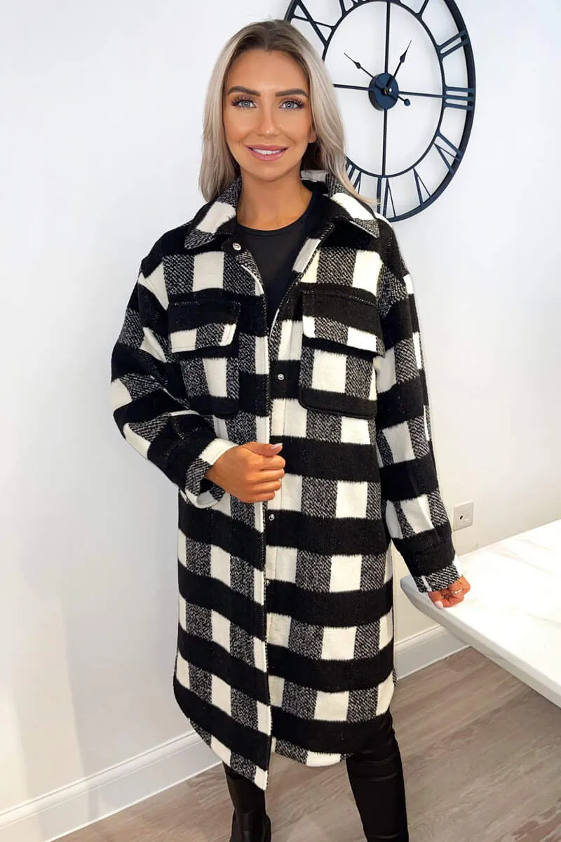 Black and White Checked Oversized Jacket