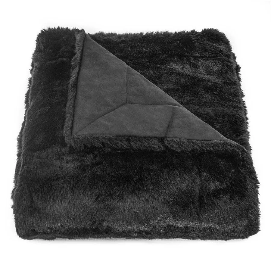 Black Arctic Bear Throw Blanket/Pillow