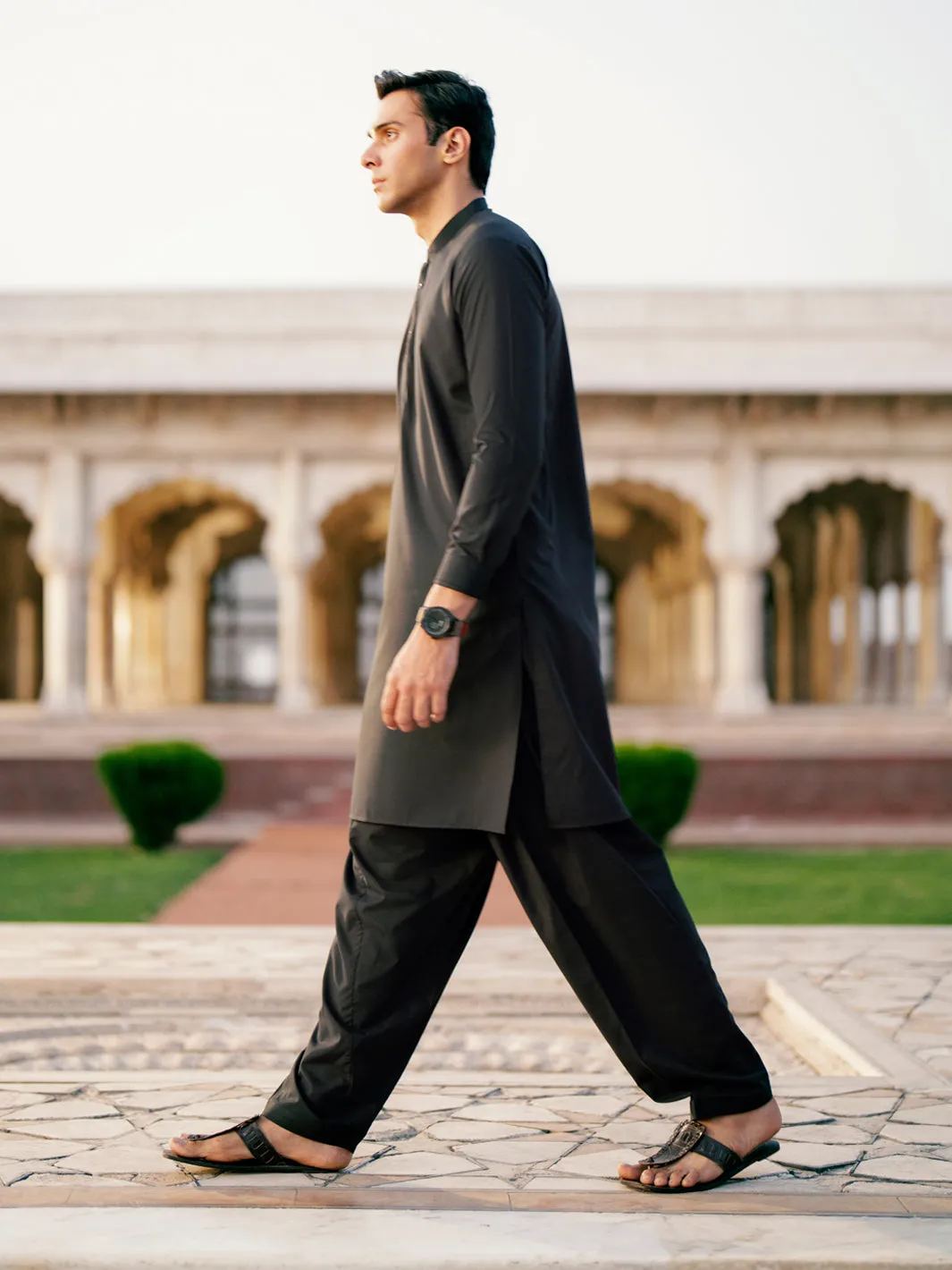 Black Blended Kameez Shalwar - AL-KS-3083