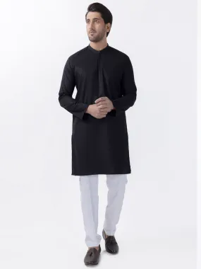 Black Blended Kurta - AL-K-1194B